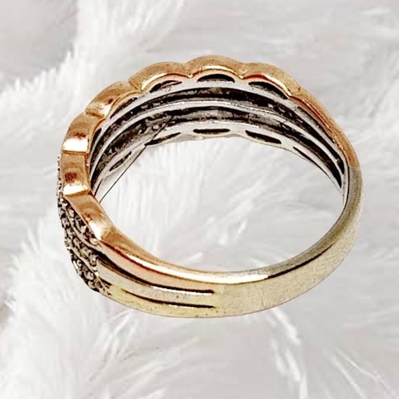 Simply Vera Vera Wang 14K Tri-Color Gold Diamond Accent Ring – Size 7